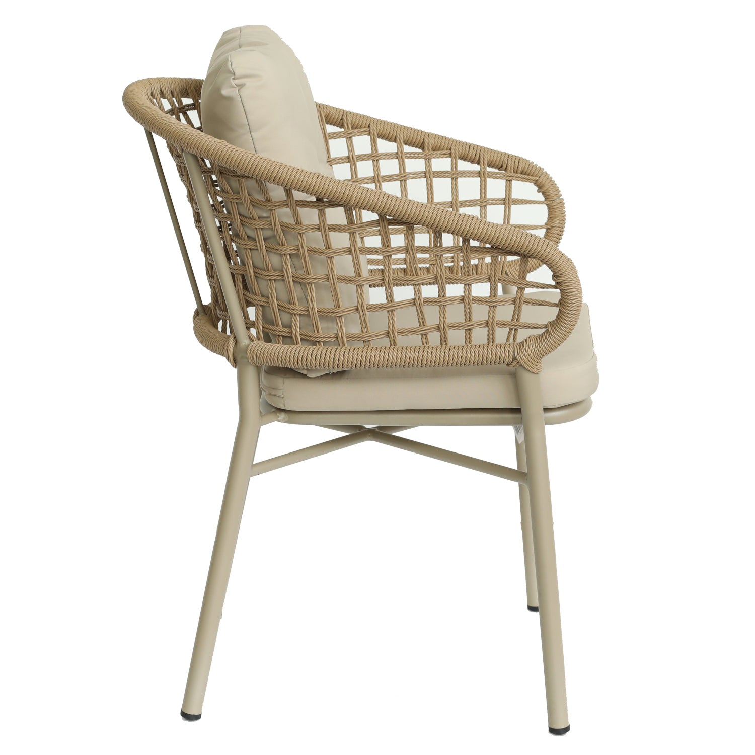 Πολυθρόνα Κήπου ArteLibre ANHUR Με Μαξιλάρια Μπεζ/Καφέ Αλουμίνιο/Rattan 60x58x84cm - Hippiehome.gr