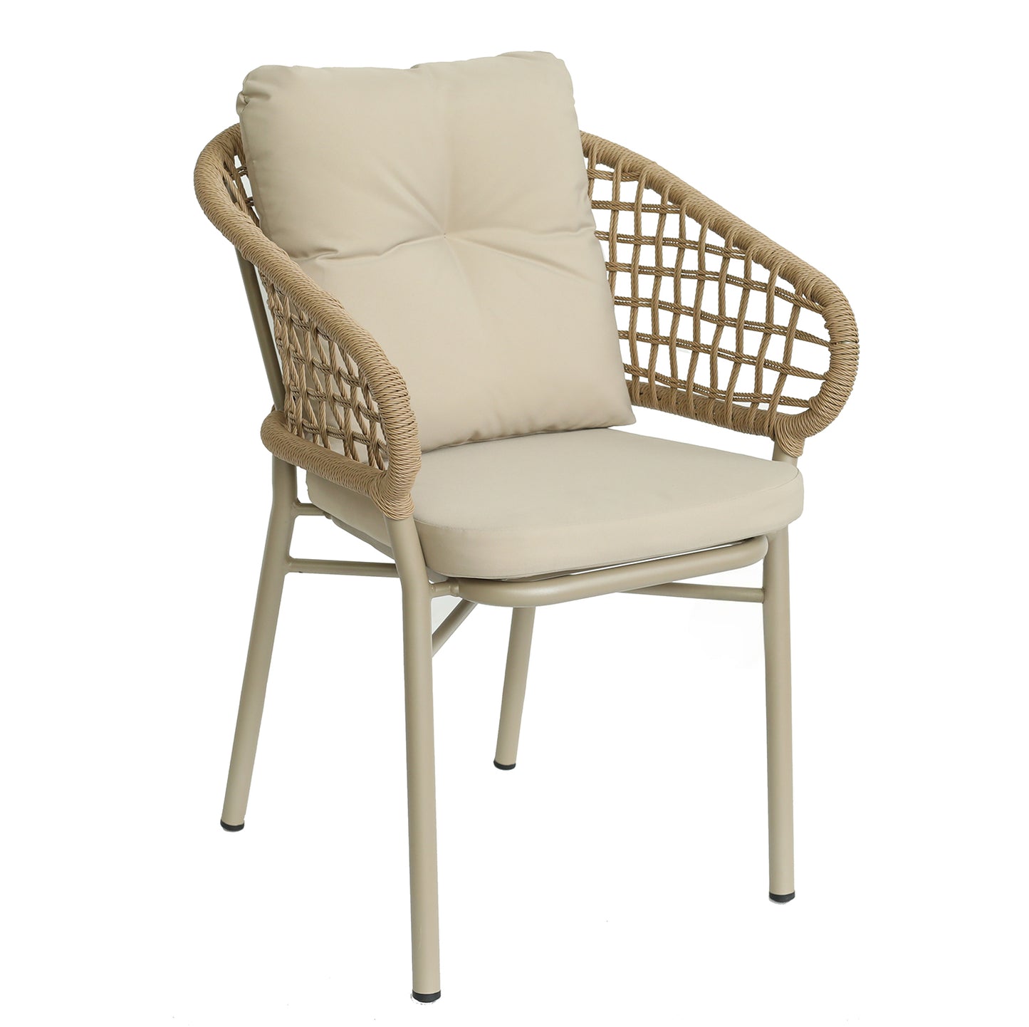 Πολυθρόνα Κήπου ArteLibre ANHUR Με Μαξιλάρια Μπεζ/Καφέ Αλουμίνιο/Rattan 60x58x84cm - Hippiehome.gr