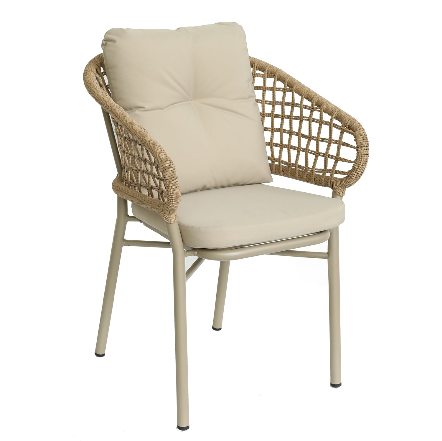 Πολυθρόνα Κήπου ArteLibre ANHUR Με Μαξιλάρια Μπεζ/Καφέ Αλουμίνιο/Rattan 60x58x84cm - Hippiehome.gr