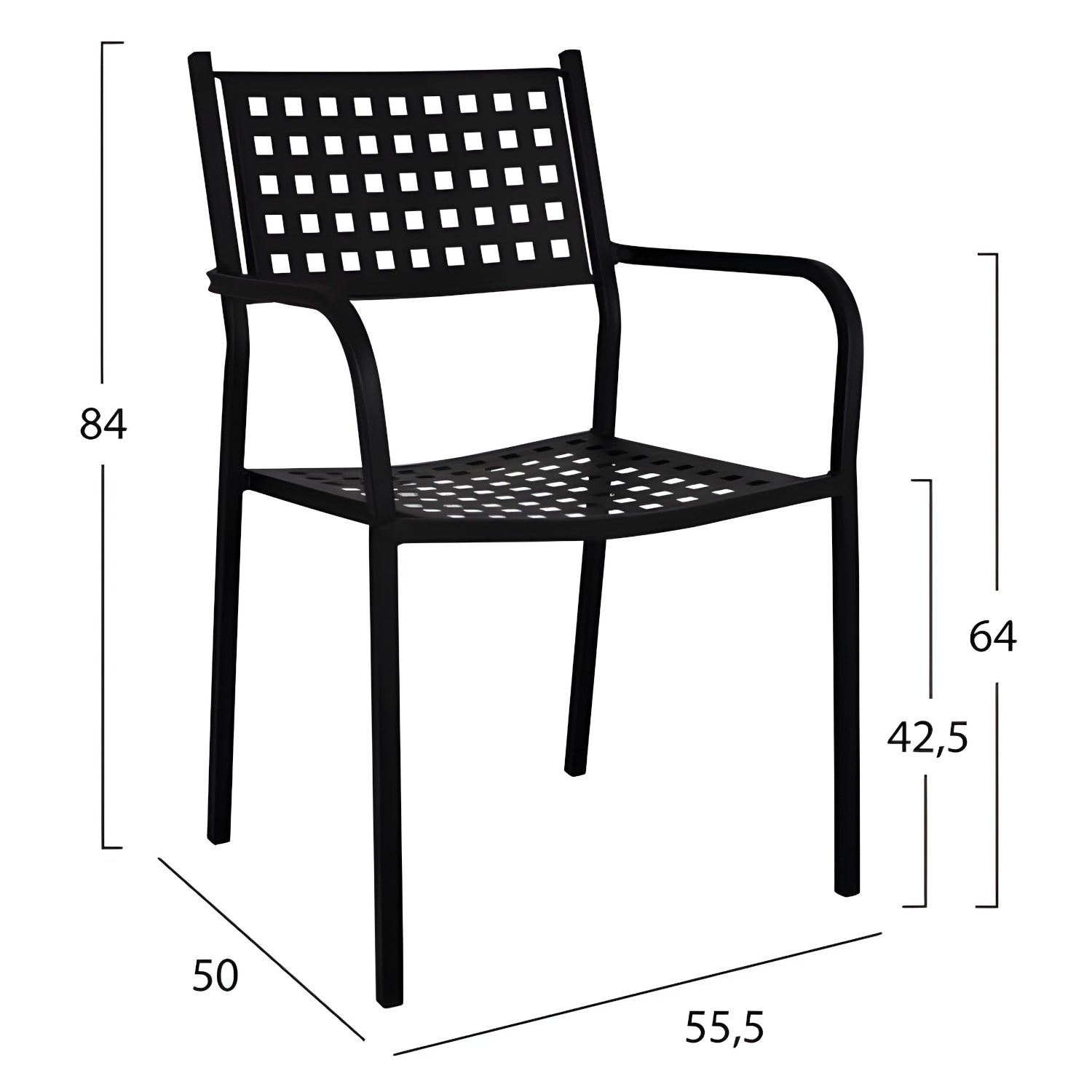 Πολυθρόνα Κήπου ArteLibre MONTU Μαύρο Μέταλλο 54x51x84cm - Hippiehome.gr