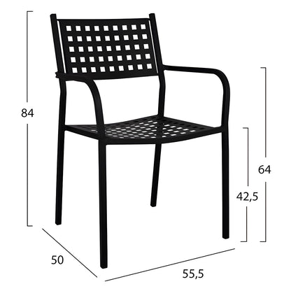 Πολυθρόνα Κήπου ArteLibre MONTU Μαύρο Μέταλλο 54x51x84cm - Hippiehome.gr