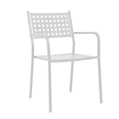 Πολυθρόνα Κήπου ArteLibre MONTU Λευκό Μέταλλο 54x51x84cm - Hippiehome.gr