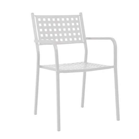 Πολυθρόνα Κήπου ArteLibre MONTU Λευκό Μέταλλο 54x51x84cm - Hippiehome.gr