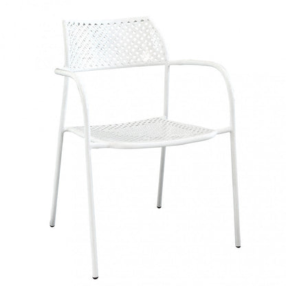 Πολυθρόνα Κήπου ArteLibre SOBEK Λευκό Μέταλλο 55x57x76cm - Hippiehome.gr