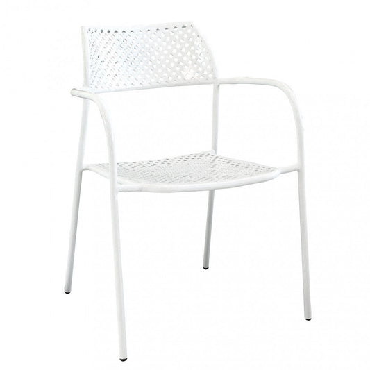 Πολυθρόνα Κήπου ArteLibre SOBEK Λευκό Μέταλλο 55x57x76cm - Hippiehome.gr