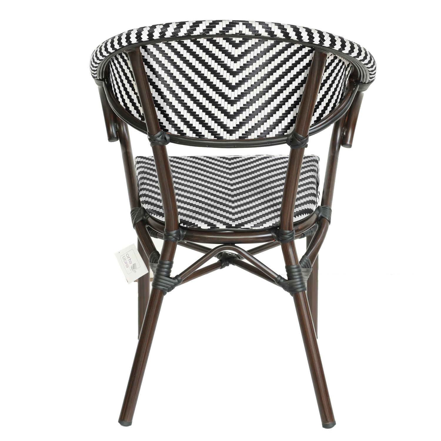 Πολυθρόνα Κήπου ArteLibre KIYOSHI Λευκό/Μαύρο/Καφέ Μπαμπού/Rattan 57x60x82cm - Hippiehome.gr