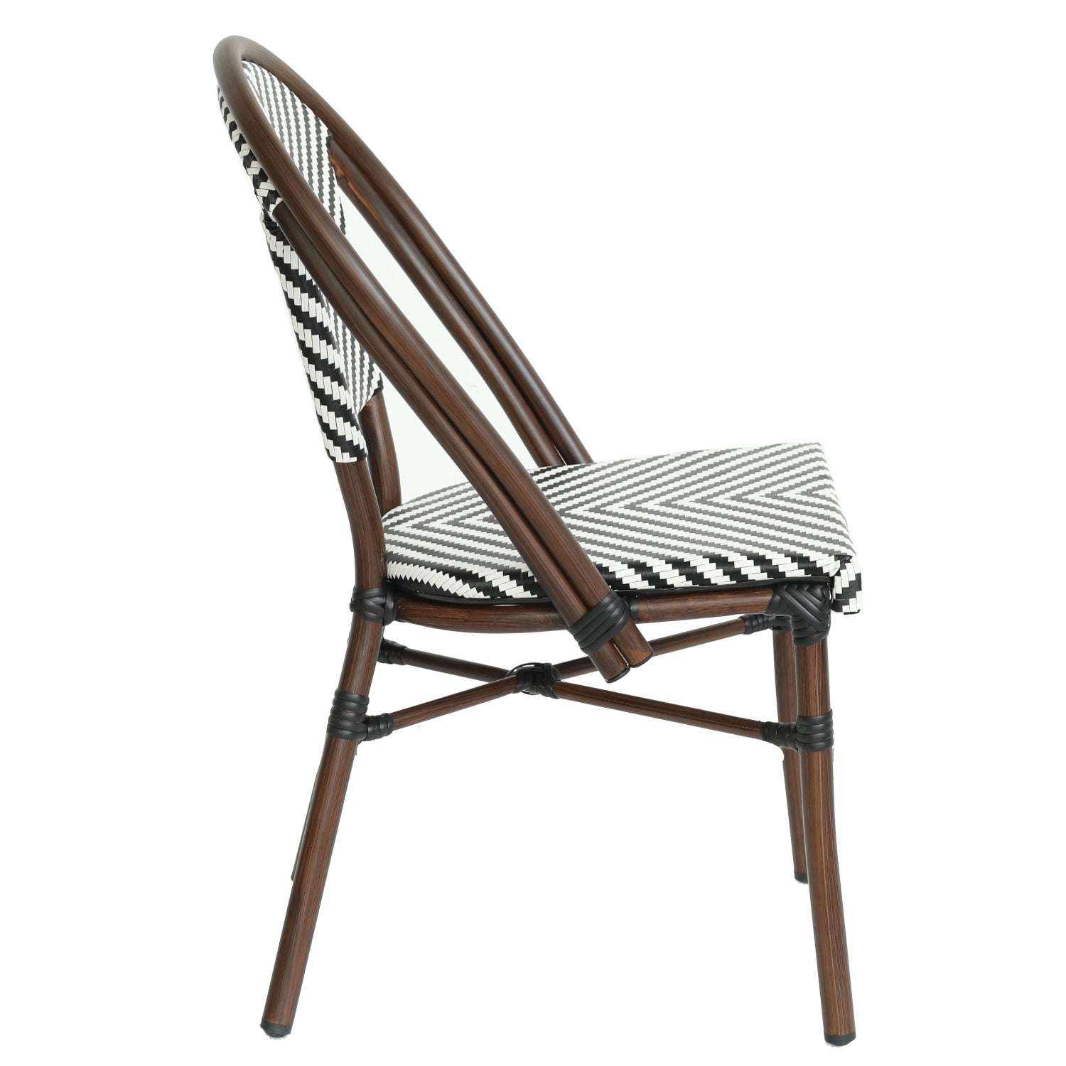 Πολυθρόνα Κήπου ArteLibre AKIRA Λευκό/Μαύρο/Καφέ Μπαμπού/Rattan 48x56x86cm - Hippiehome.gr