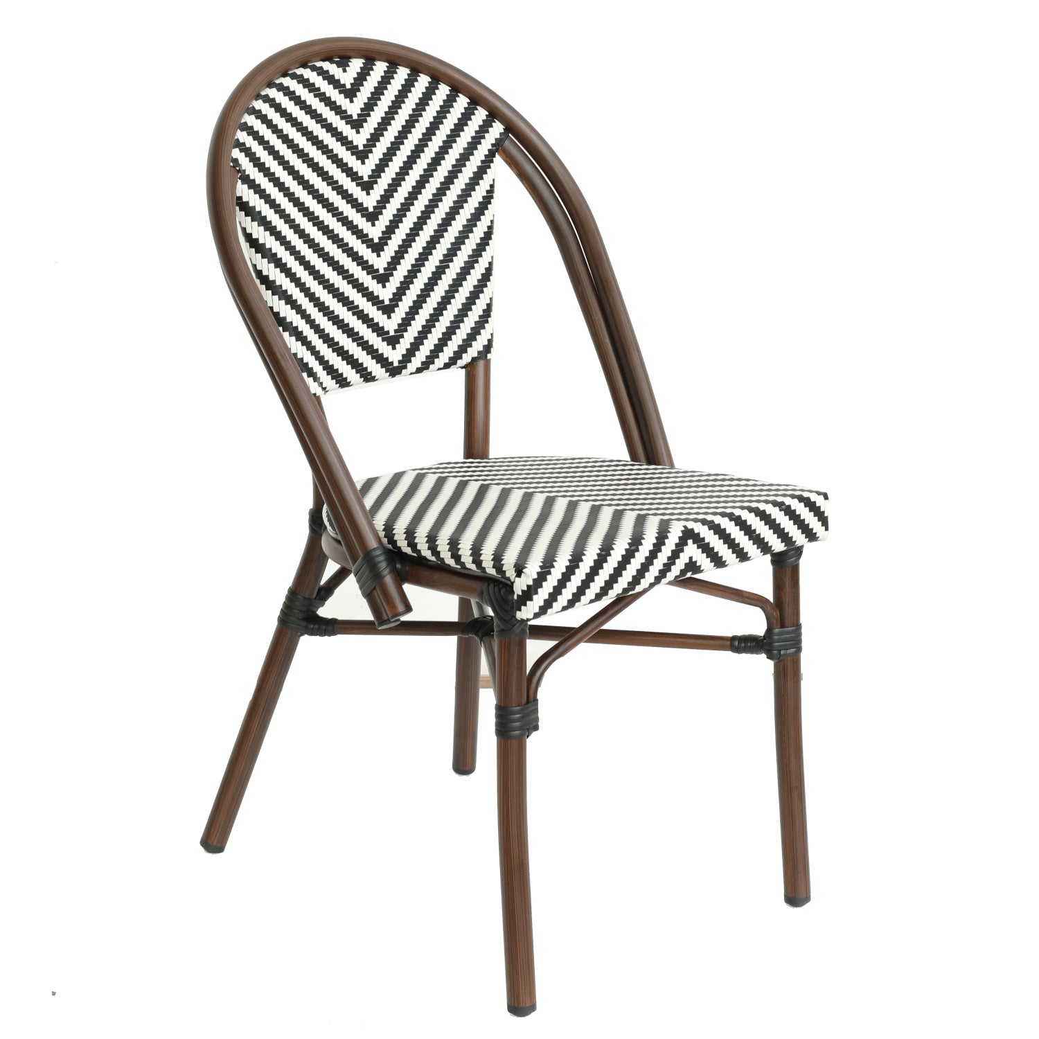 Πολυθρόνα Κήπου ArteLibre AKIRA Λευκό/Μαύρο/Καφέ Μπαμπού/Rattan 48x56x86cm - Hippiehome.gr