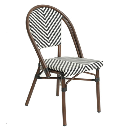 Πολυθρόνα Κήπου ArteLibre AKIRA Λευκό/Μαύρο/Καφέ Μπαμπού/Rattan 48x56x86cm - Hippiehome.gr