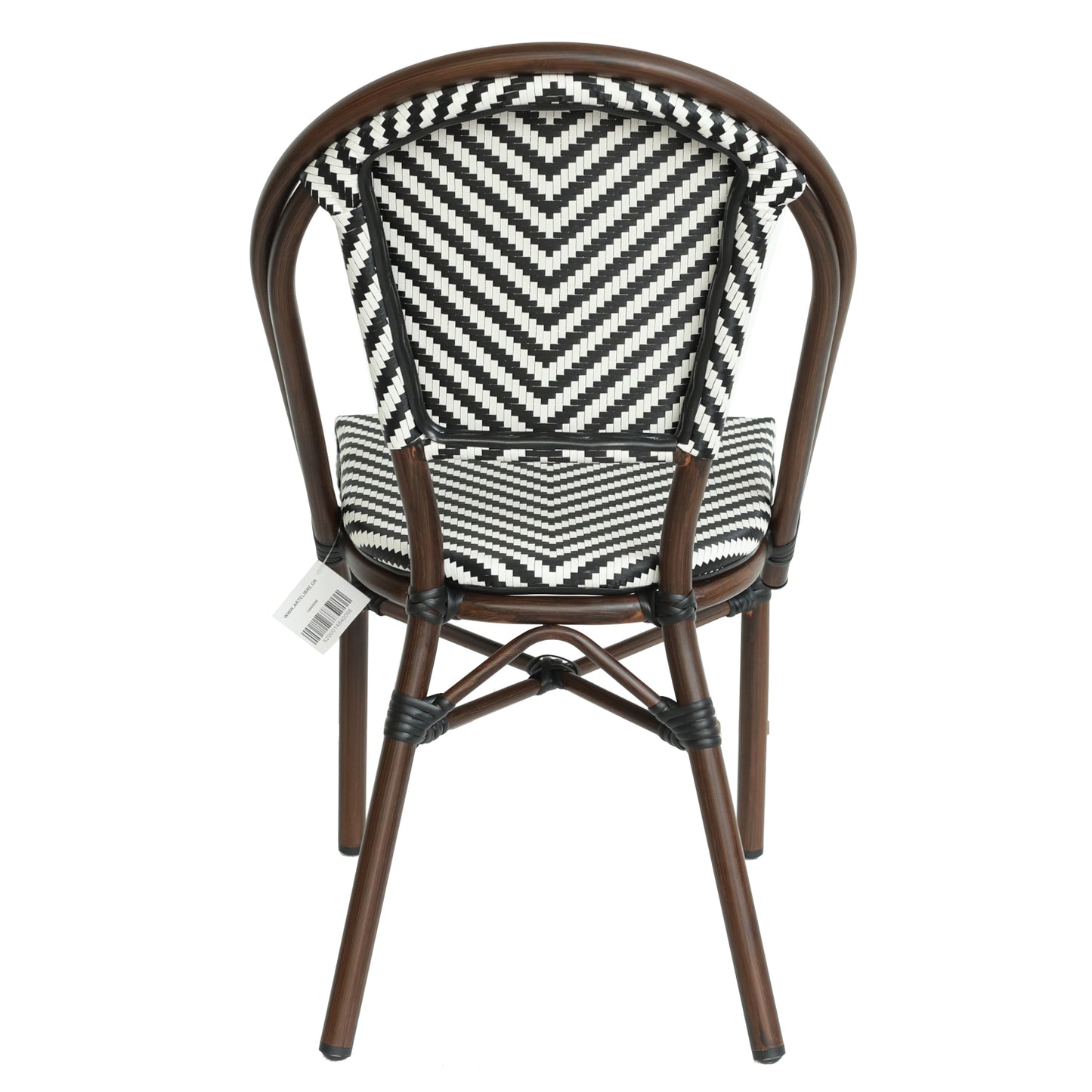 Πολυθρόνα Κήπου ArteLibre AKIRA Λευκό/Μαύρο/Καφέ Μπαμπού/Rattan 48x56x86cm - Hippiehome.gr