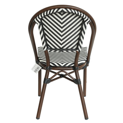 Πολυθρόνα Κήπου ArteLibre AKIRA Λευκό/Μαύρο/Καφέ Μπαμπού/Rattan 48x56x86cm - Hippiehome.gr