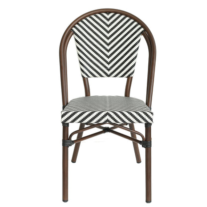 Πολυθρόνα Κήπου ArteLibre AKIRA Λευκό/Μαύρο/Καφέ Μπαμπού/Rattan 48x56x86cm - Hippiehome.gr