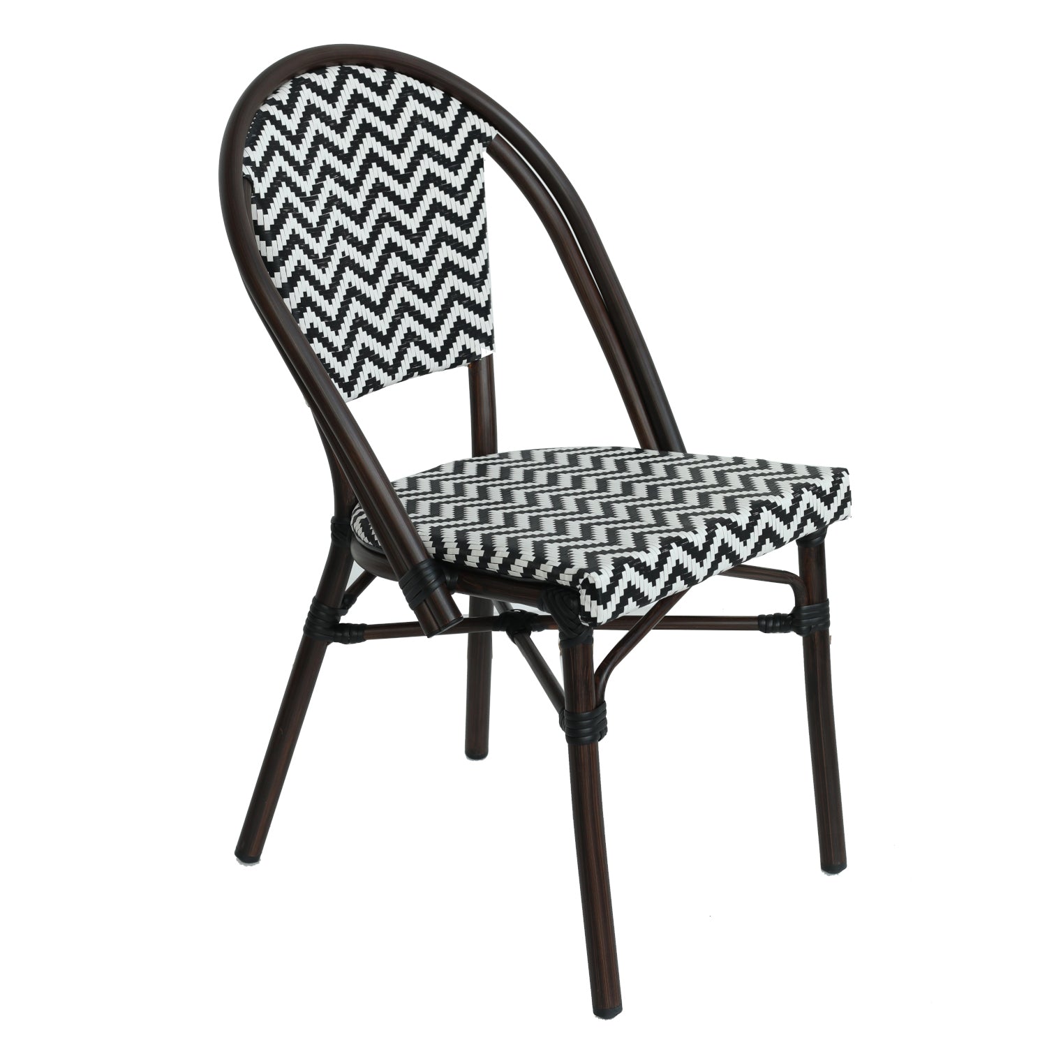 Πολυθρόνα Κήπου ArteLibre RYOTA Λευκό/Μαύρο/Καφέ Μπαμπού/Rattan 48x56x86cm - Hippiehome.gr