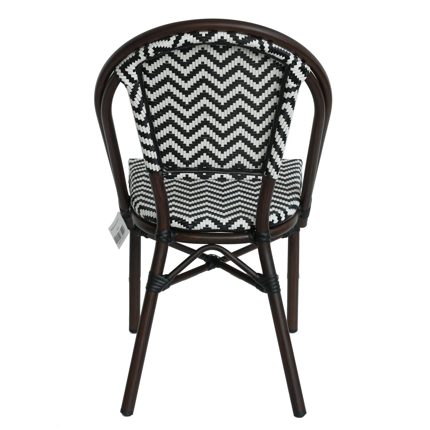 Πολυθρόνα Κήπου ArteLibre RYOTA Λευκό/Μαύρο/Καφέ Μπαμπού/Rattan 48x56x86cm - Hippiehome.gr