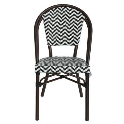 Πολυθρόνα Κήπου ArteLibre RYOTA Λευκό/Μαύρο/Καφέ Μπαμπού/Rattan 48x56x86cm - Hippiehome.gr