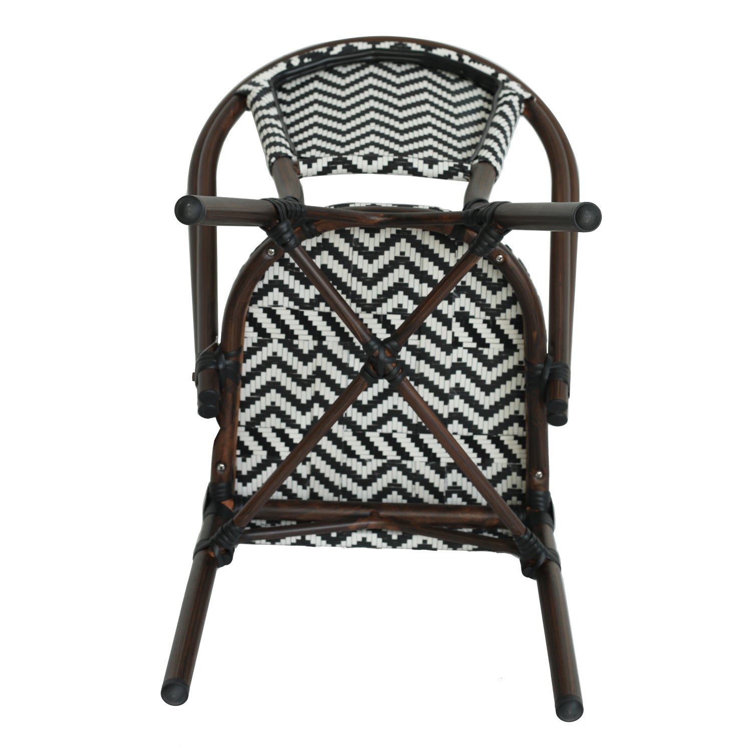 Πολυθρόνα Κήπου ArteLibre RYOTA Λευκό/Μαύρο/Καφέ Μπαμπού/Rattan 48x56x86cm - Hippiehome.gr