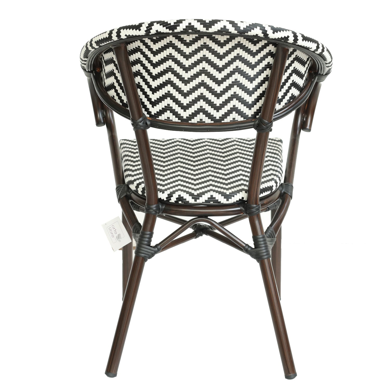 Πολυθρόνα Κήπου ArteLibre HARUTO Λευκό/Μαύρο/Καφέ Μπαμπού/Rattan 57x57x82cm - Hippiehome.gr