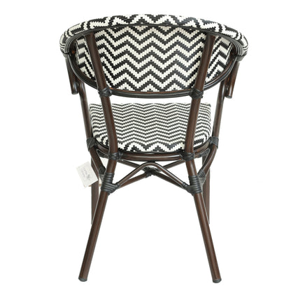 Πολυθρόνα Κήπου ArteLibre HARUTO Λευκό/Μαύρο/Καφέ Μπαμπού/Rattan 57x57x82cm - Hippiehome.gr