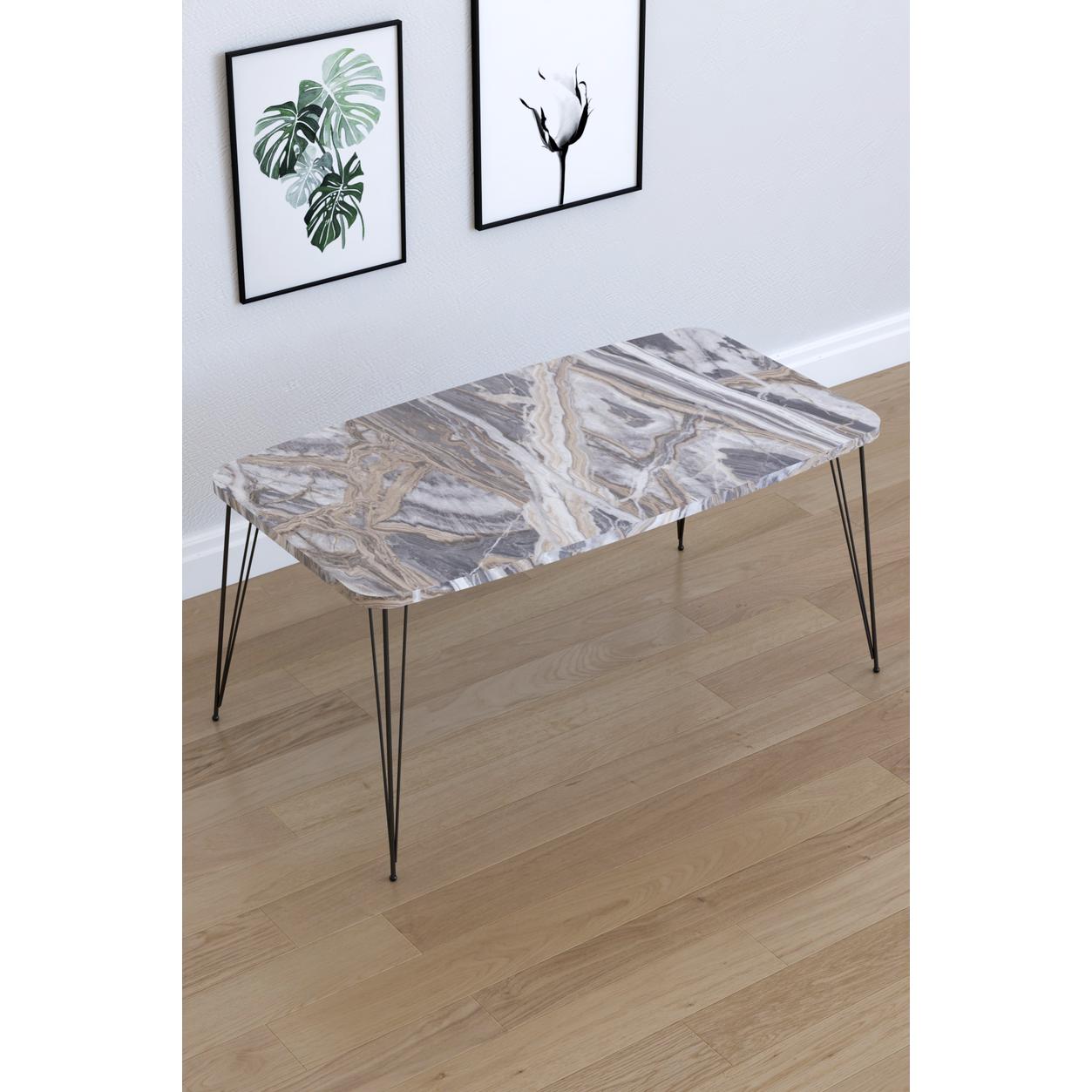 Τραπεζάκι Σαλονιού ArteLibre FEMI Γκρι Μοριοσανίδα/Μέταλλο 50x90x40cm - Hippiehome.gr