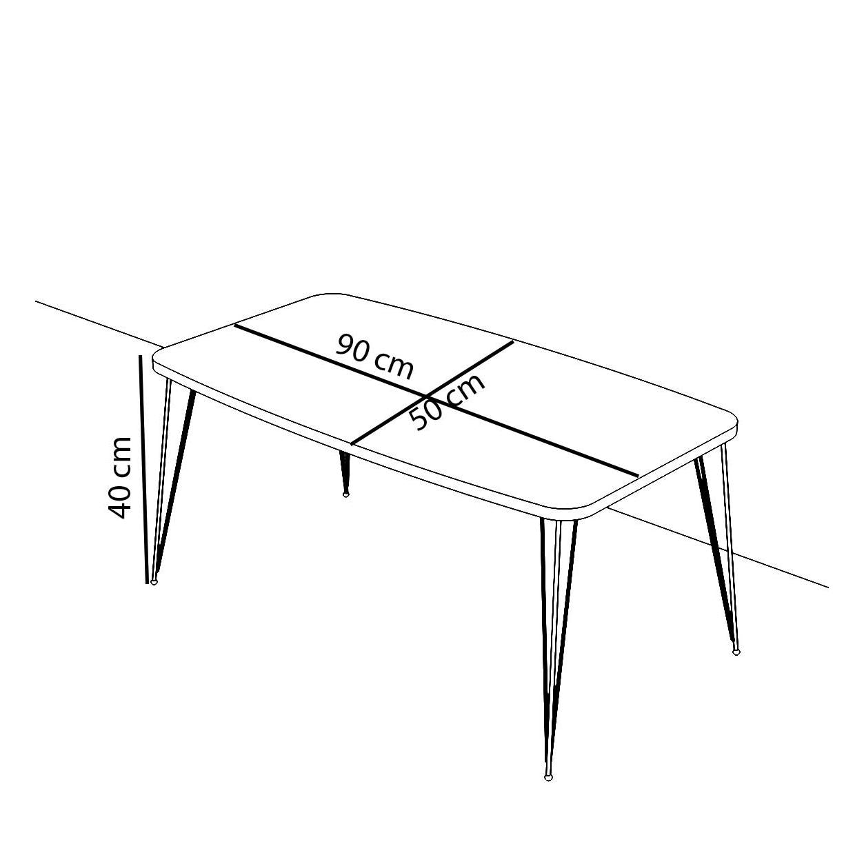 Τραπεζάκι Σαλονιού ArteLibre FEMI Γκρι Μοριοσανίδα/Μέταλλο 50x90x40cm - Hippiehome.gr