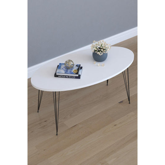 Τραπεζάκι Σαλονιού ArteLibre SEYE Λευκό Μοριοσανίδα/Μέταλλο 45x90x40cm - Hippiehome.gr