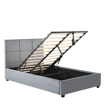 Κρεβάτι Μονό ArteLibre CLOUDREST Γκρι Ύφασμα 214x127.5x109cm (Στρώμα 120x200cm) - Hippiehome.gr