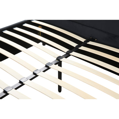 Κρεβάτι Διπλό ArteLibre SLEEPSUIT Μαύρο Ύφασμα 218x172x118cm (Στρώμα 160x200cm) - Hippiehome.gr