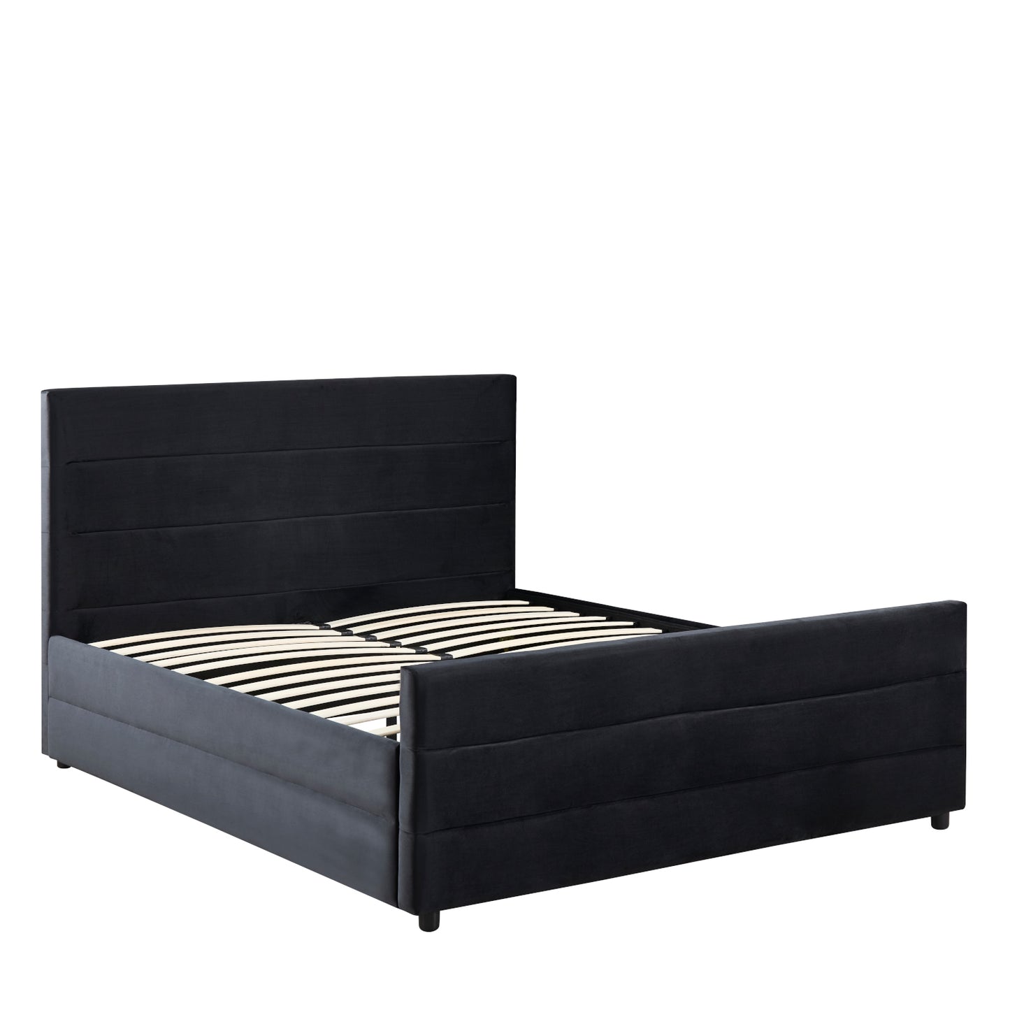 Κρεβάτι Διπλό ArteLibre SLEEPSUIT Μαύρο Ύφασμα 218x172x118cm (Στρώμα 160x200cm) - Hippiehome.gr