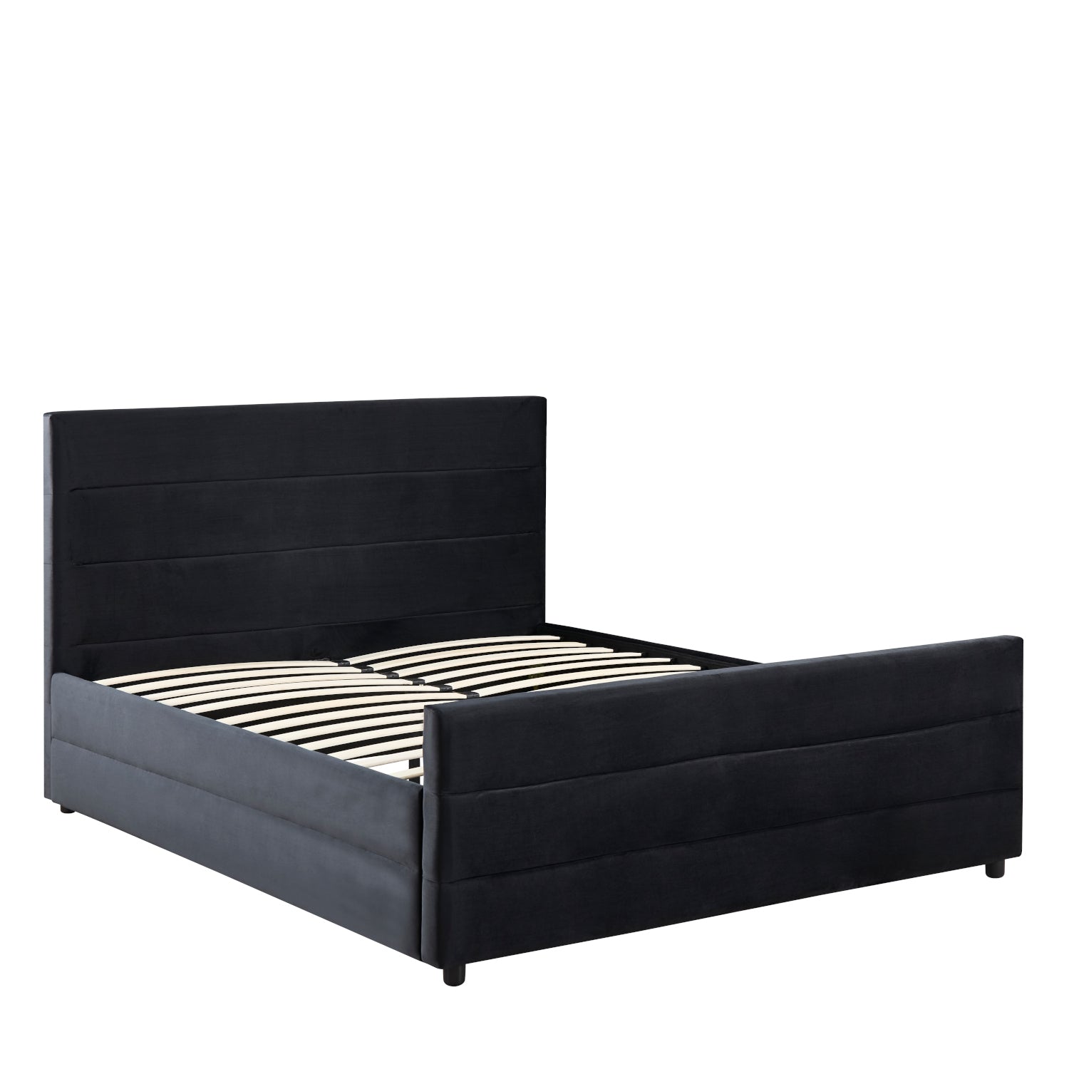 Κρεβάτι Διπλό ArteLibre SLEEPSUIT Μαύρο Ύφασμα 218x172x118cm (Στρώμα 160x200cm) - Hippiehome.gr