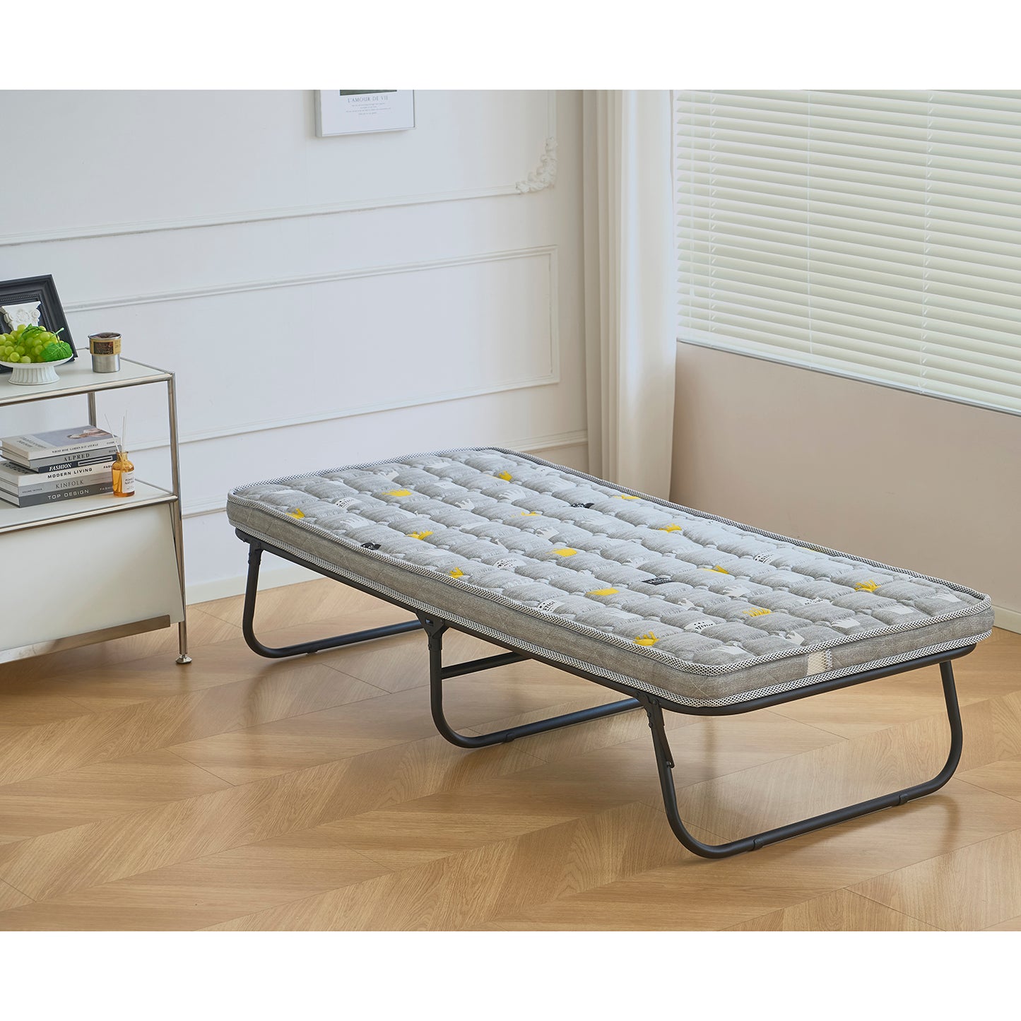 Κρεβάτι Σπαστό ArteLibre FLEXREST Με Στρώμα Πάχους 12cm Μαύρο Μέταλλο 180x80x33cm - Hippiehome.gr