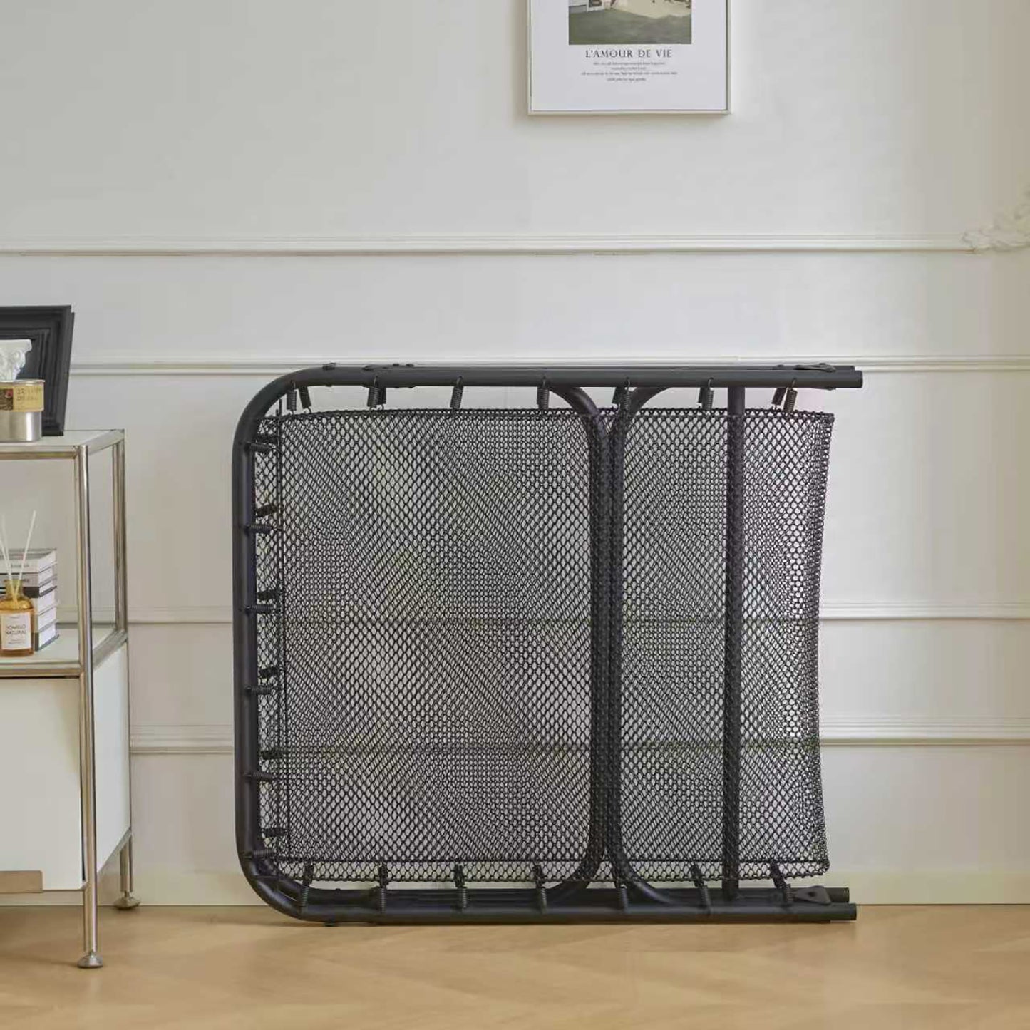 Κρεβάτι Σπαστό ArteLibre FLEXREST Με Στρώμα Πάχους 12cm Μαύρο Μέταλλο 180x80x33cm - Hippiehome.gr