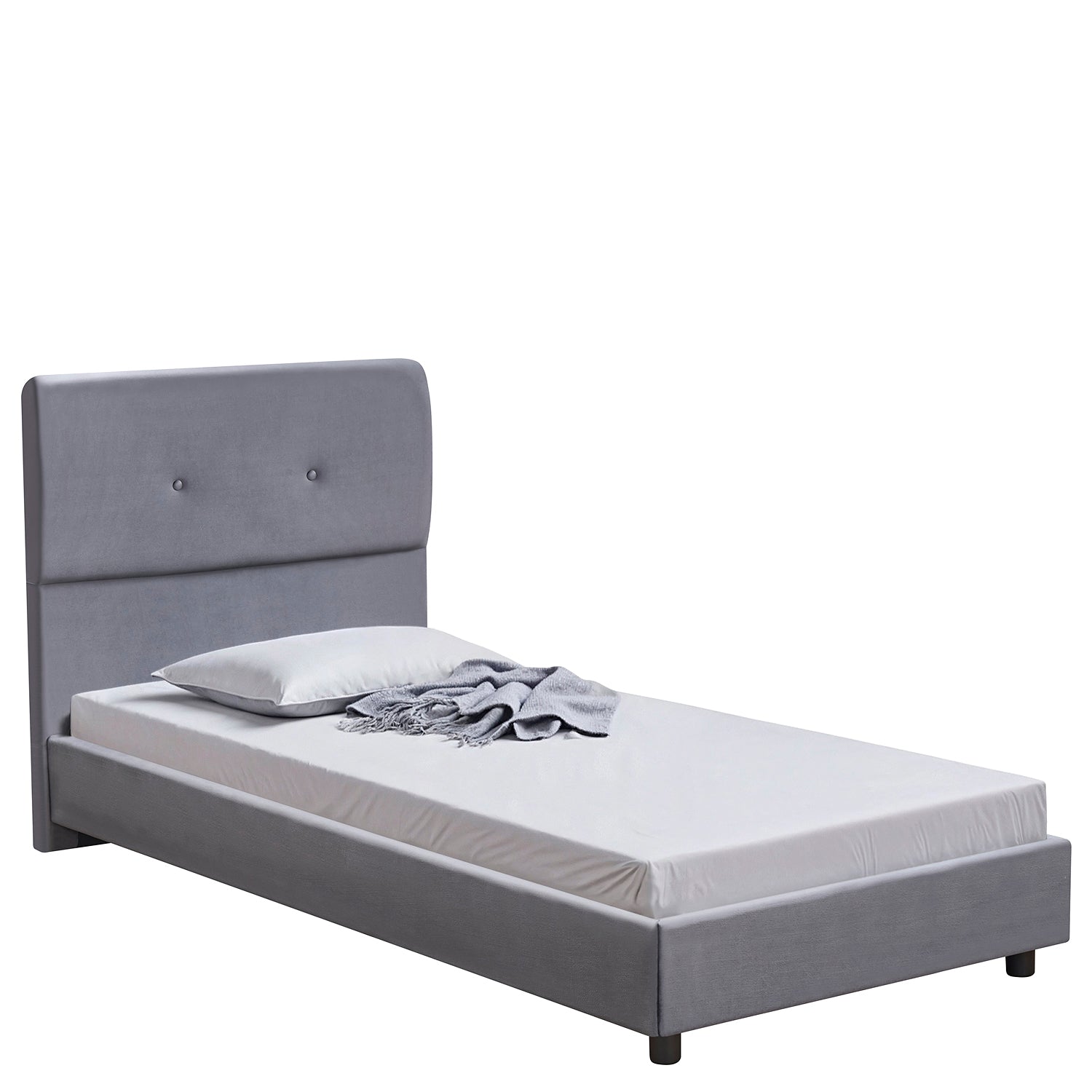 Κρεβάτι Μονό ArteLibre TAMAHAWK Γκρι Ύφασμα Για Στρώμα 90x200cm - Hippiehome.gr