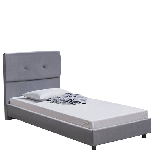 Κρεβάτι Μονό ArteLibre TAMAHAWK Γκρι Ύφασμα Για Στρώμα 90x200cm - Hippiehome.gr