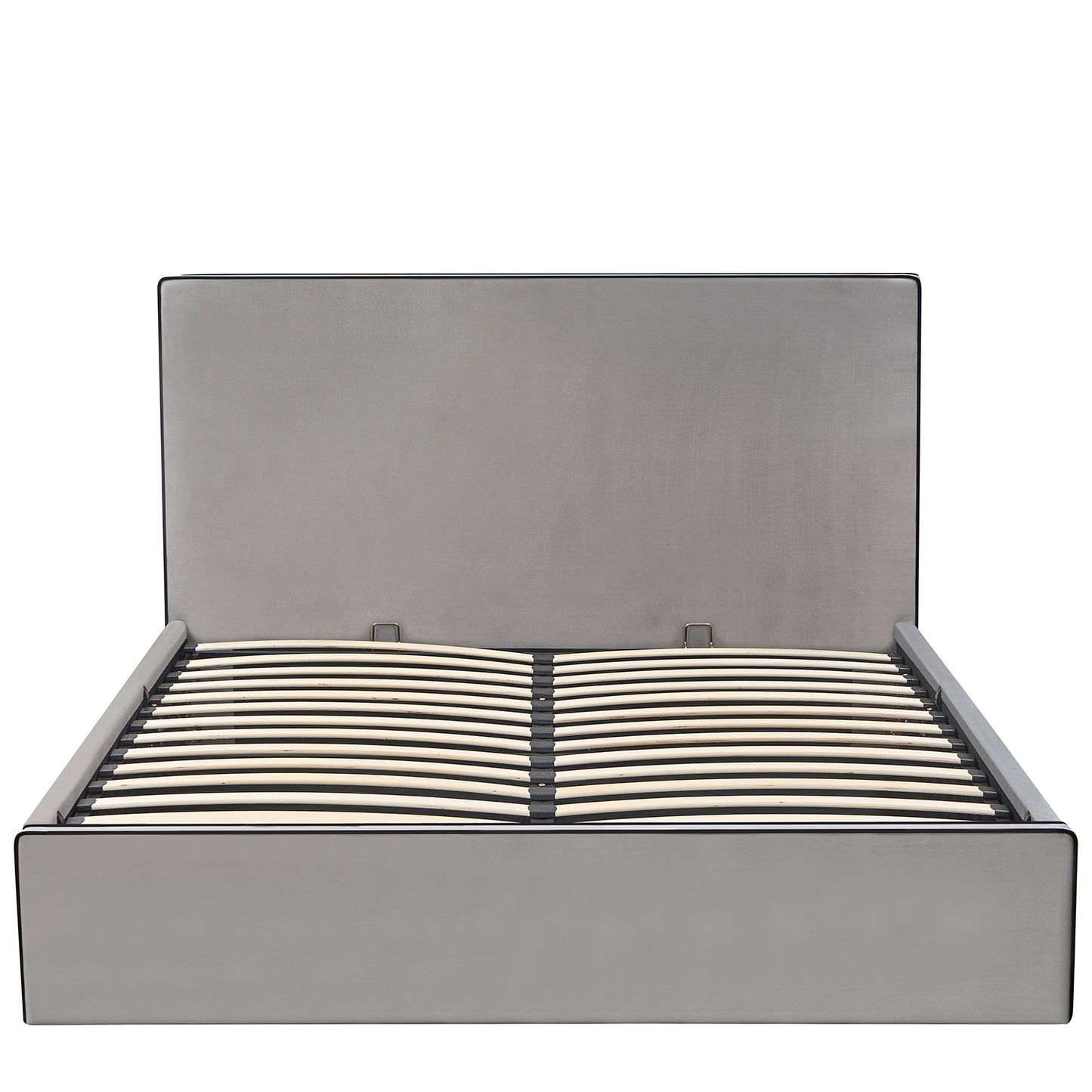 Κρεβάτι Υπέρδιπλο ArteLibre WICHITA Γκρι Ύφασμα Για Στρώμα 160x200cm - Hippiehome.gr