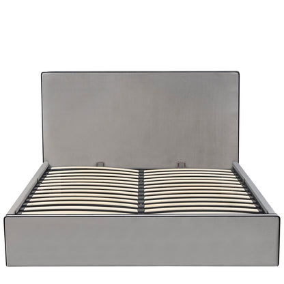 Κρεβάτι Υπέρδιπλο ArteLibre WICHITA Γκρι Ύφασμα Για Στρώμα 160x200cm - Hippiehome.gr