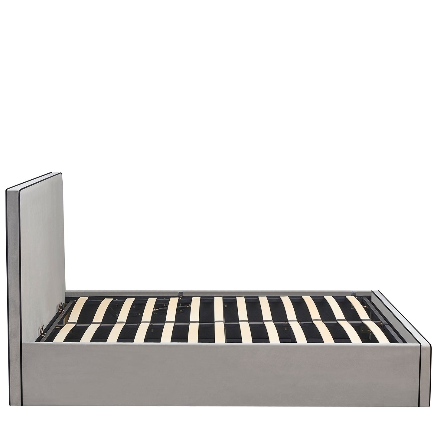 Κρεβάτι Υπέρδιπλο ArteLibre WICHITA Γκρι Ύφασμα Για Στρώμα 160x200cm - Hippiehome.gr