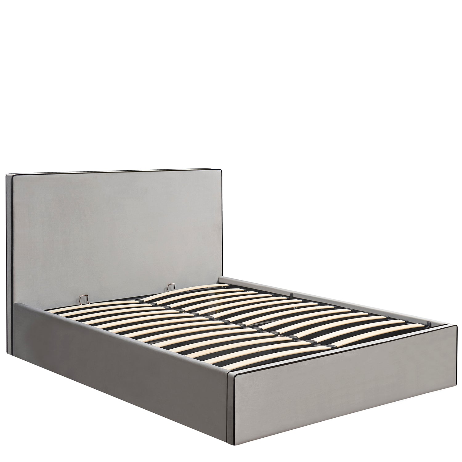 Κρεβάτι Υπέρδιπλο ArteLibre WICHITA Γκρι Ύφασμα Για Στρώμα 160x200cm - Hippiehome.gr