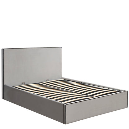 Κρεβάτι Υπέρδιπλο ArteLibre WICHITA Γκρι Ύφασμα Για Στρώμα 160x200cm - Hippiehome.gr