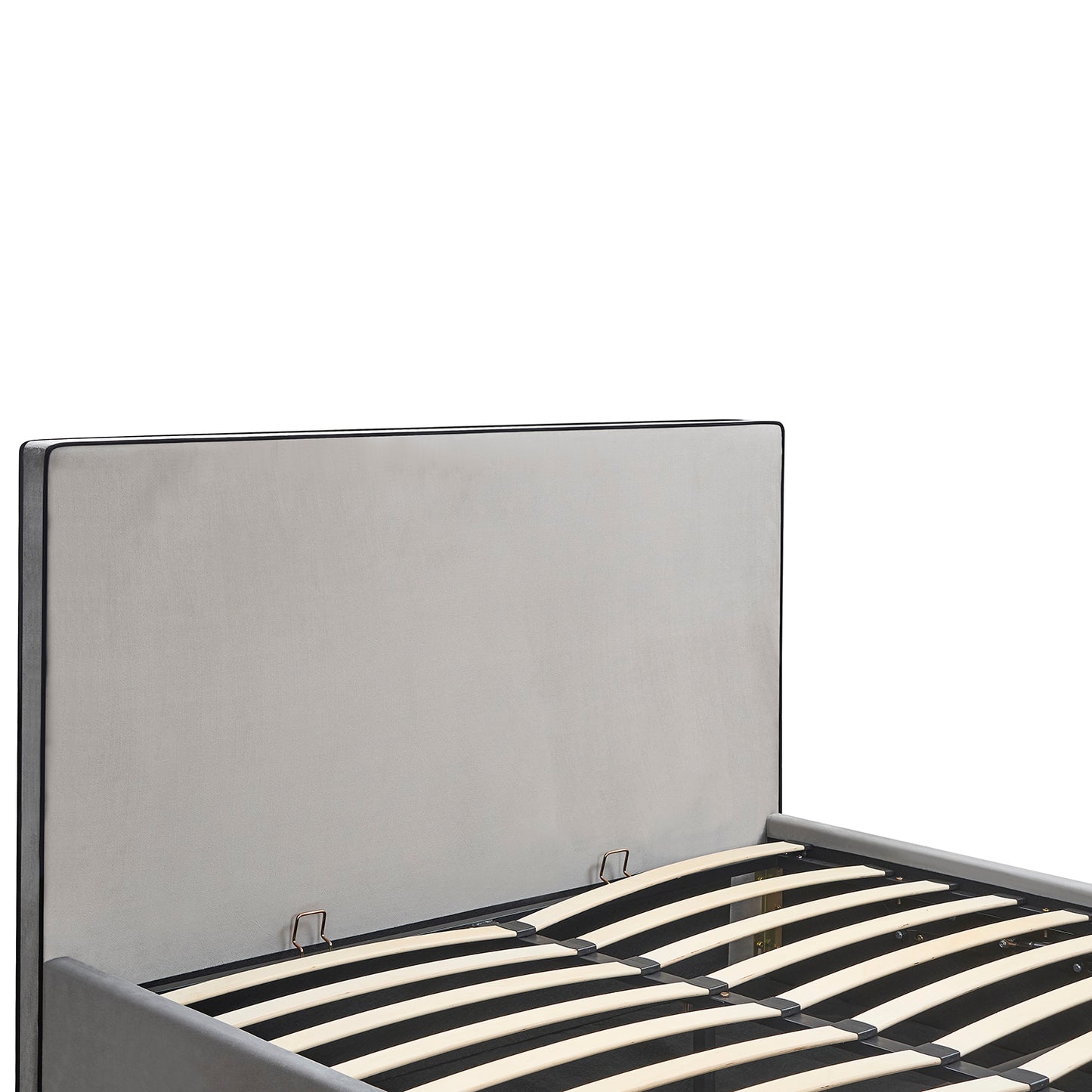 Κρεβάτι Υπέρδιπλο ArteLibre WICHITA Γκρι Ύφασμα Για Στρώμα 160x200cm - Hippiehome.gr