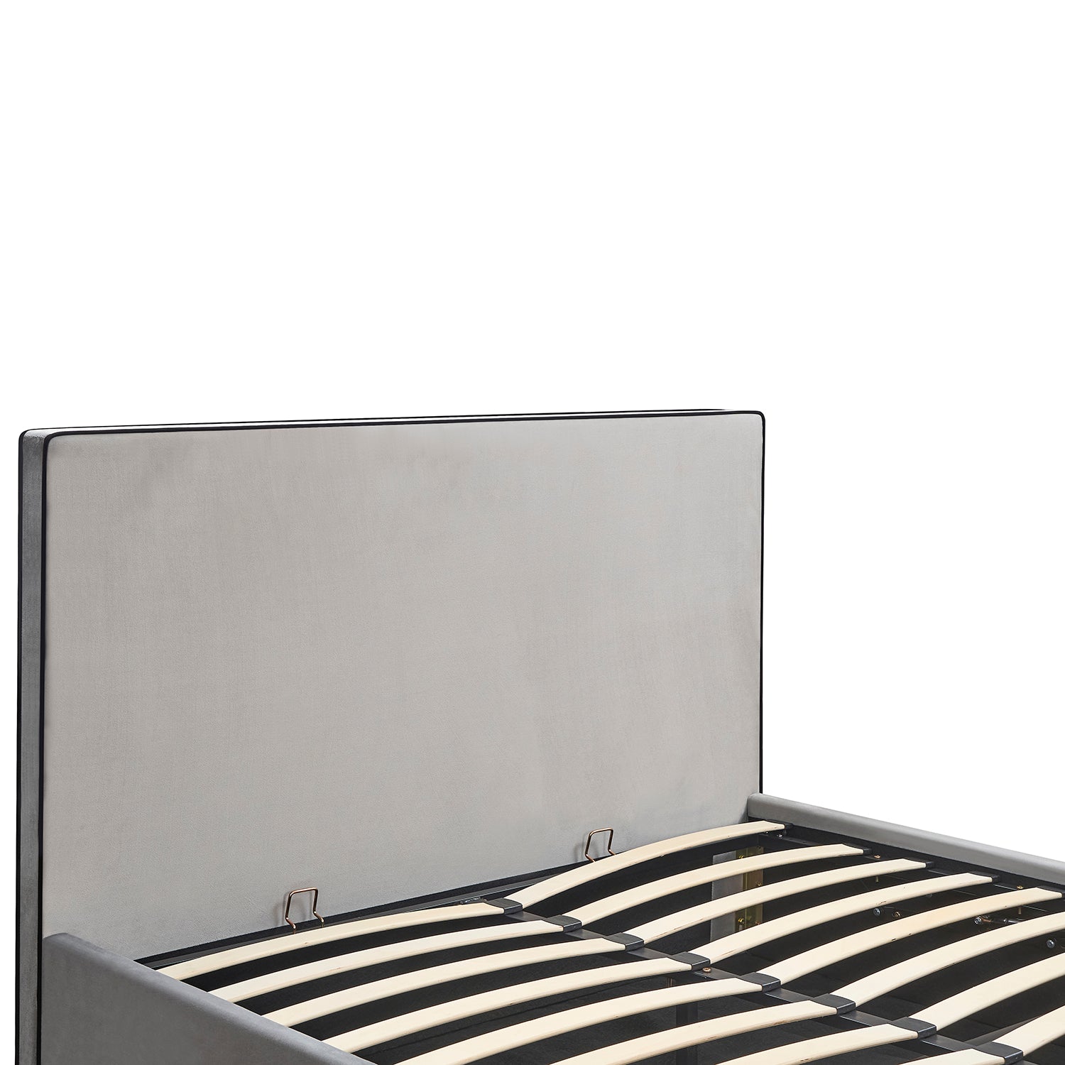 Κρεβάτι Υπέρδιπλο ArteLibre WICHITA Γκρι Ύφασμα Για Στρώμα 160x200cm - Hippiehome.gr