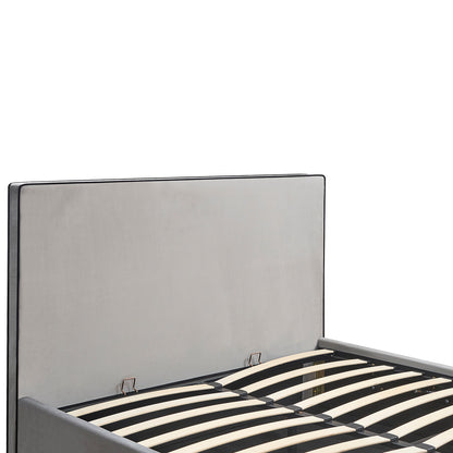 Κρεβάτι Υπέρδιπλο ArteLibre WICHITA Γκρι Ύφασμα Για Στρώμα 160x200cm - Hippiehome.gr