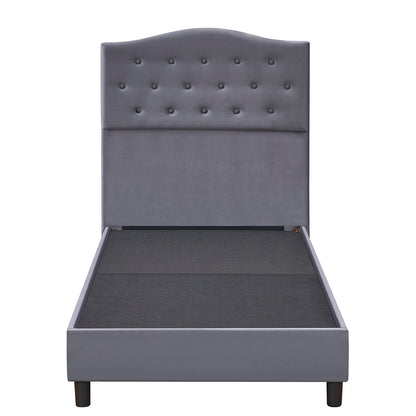 Κρεβάτι Μονό ArteLibre JUNIPER Γκρι Ύφασμα Για Στρώμα 90x200cm - Hippiehome.gr