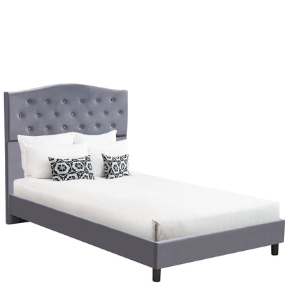 Κρεβάτι Ημίδιπλο ArteLibre JUNIPER Γκρι Ύφασμα Για Στρώμα 120x200cm - Hippiehome.gr