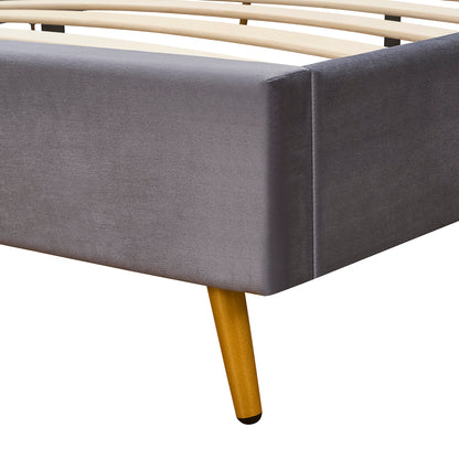 Κρεβάτι Υπέρδιπλο ArteLibre SEDONA Γκρι Ύφασμα Για Στρώμα 160x200cm - Hippiehome.gr