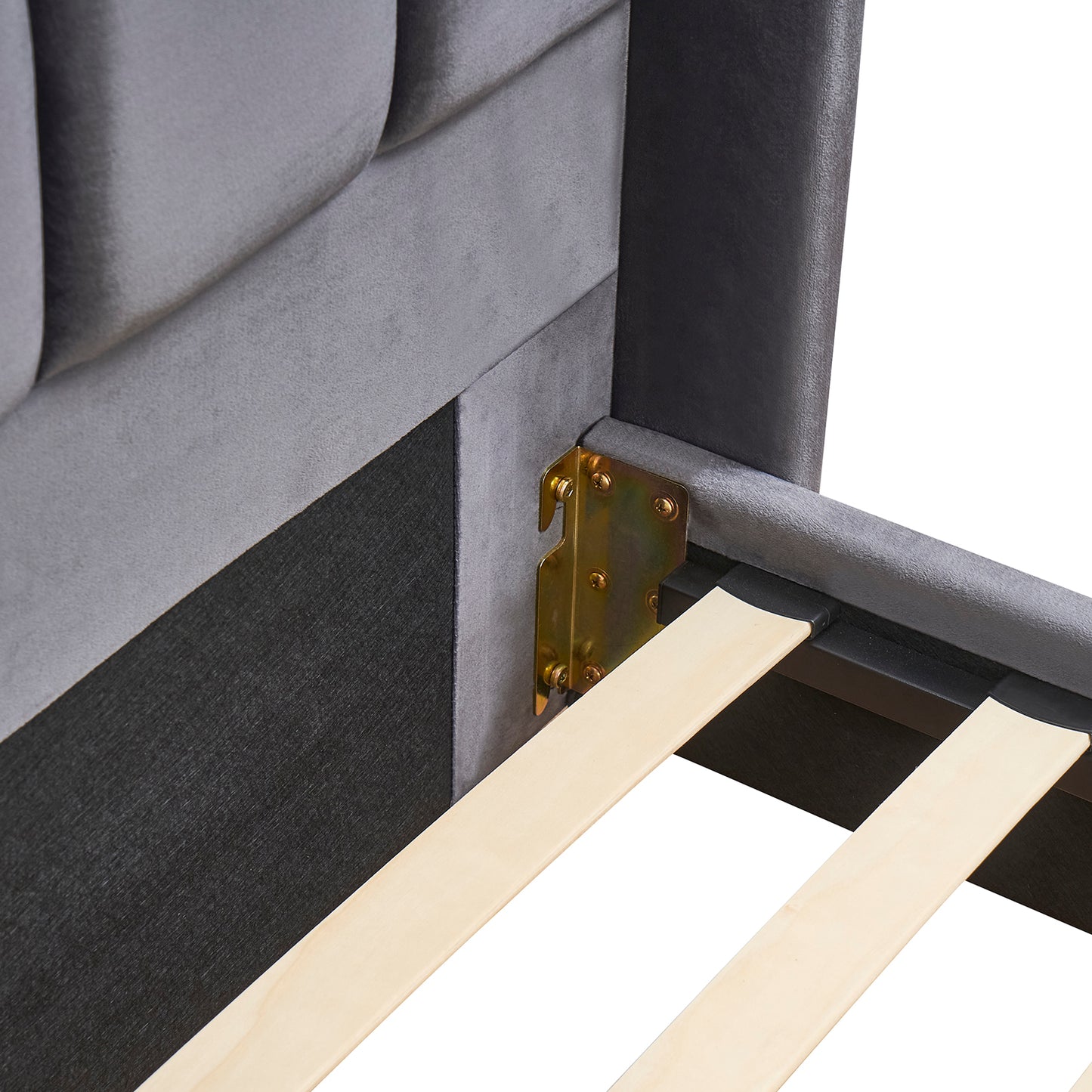 Κρεβάτι Υπέρδιπλο ArteLibre SEDONA Γκρι Ύφασμα Για Στρώμα 160x200cm - Hippiehome.gr