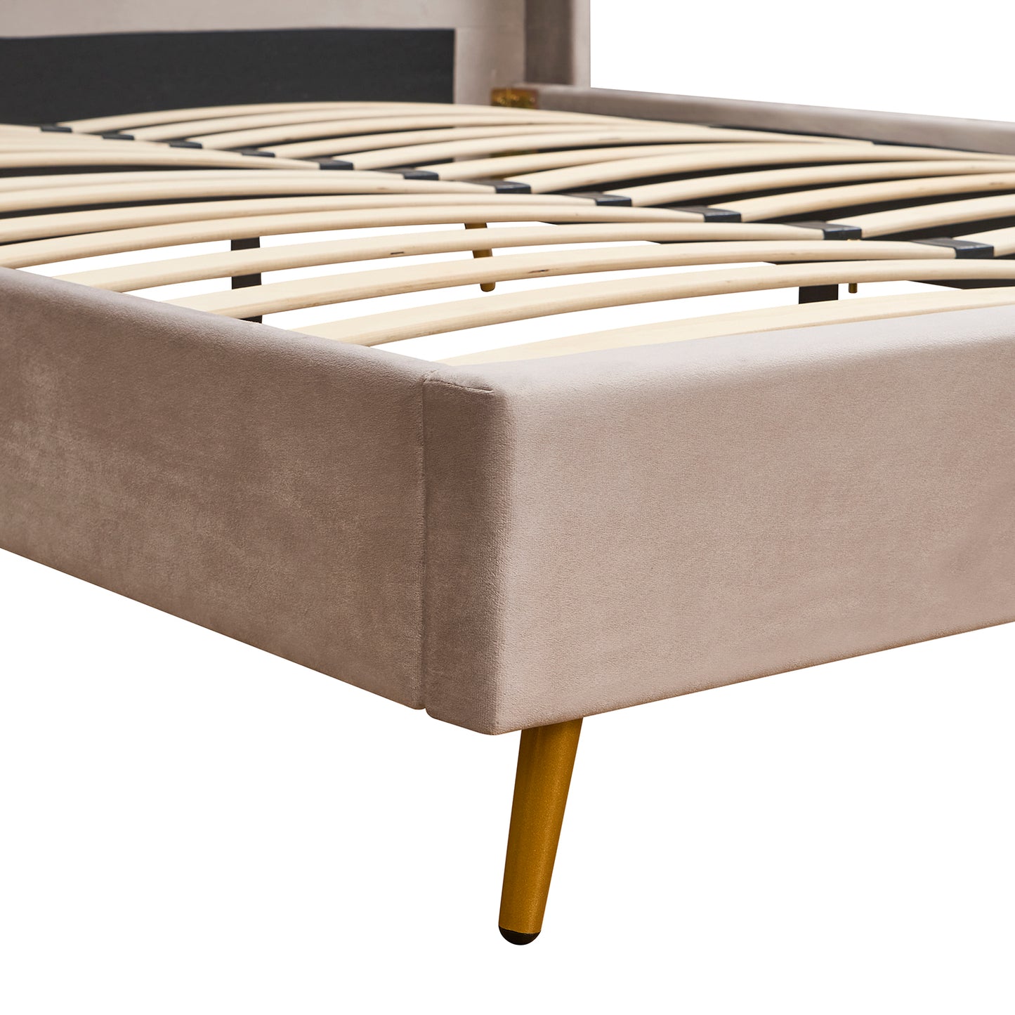 Κρεβάτι Υπέρδιπλο ArteLibre SEDONA Μπεζ Ύφασμα Για Στρώμα 160x200cm - Hippiehome.gr