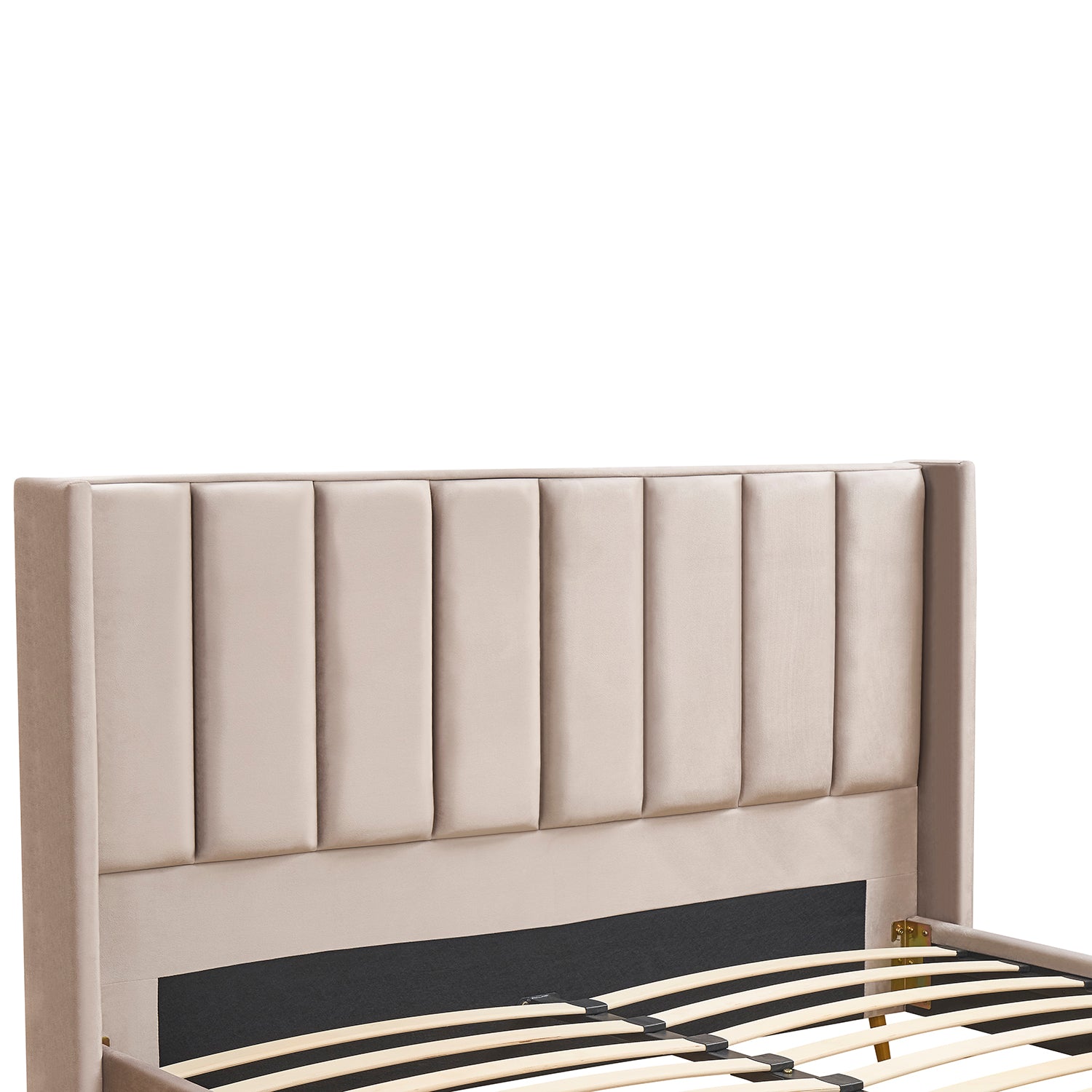 Κρεβάτι Υπέρδιπλο ArteLibre SEDONA Μπεζ Ύφασμα Για Στρώμα 160x200cm - Hippiehome.gr