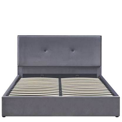 Κρεβάτι Υπέρδιπλο ArteLibre YUMA Γκρι Ύφασμα Για Στρώμα 160x200cm - Hippiehome.gr