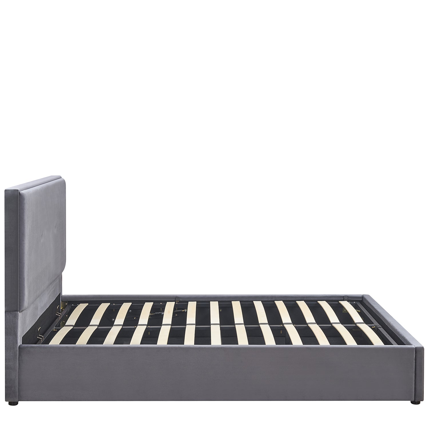 Κρεβάτι Υπέρδιπλο ArteLibre YUMA Γκρι Ύφασμα Για Στρώμα 160x200cm - Hippiehome.gr