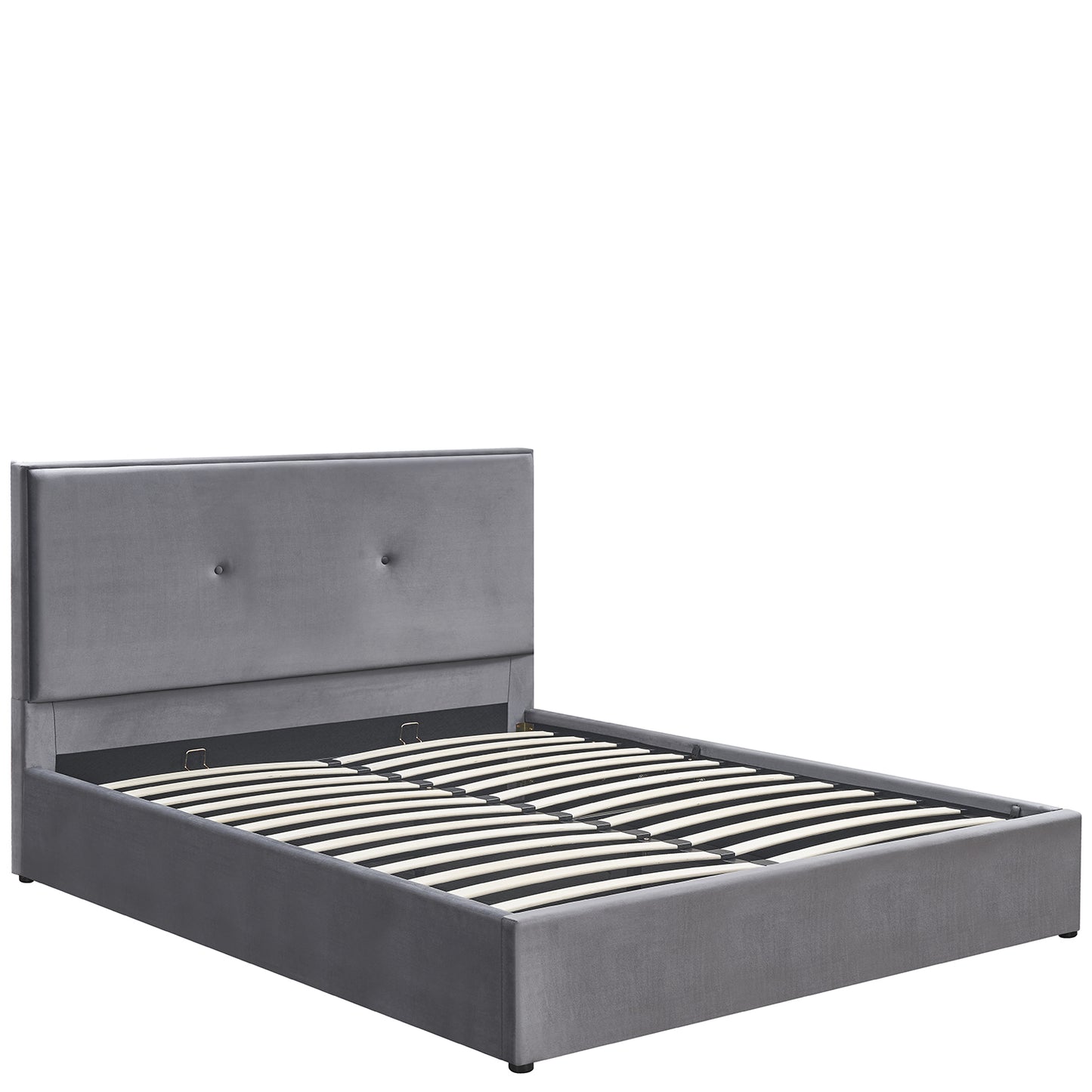 Κρεβάτι Υπέρδιπλο ArteLibre YUMA Γκρι Ύφασμα Για Στρώμα 160x200cm - Hippiehome.gr